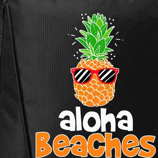 Aloha Beaches Pineapple Sunglasses Hawaiian Yall Vacation City Backpack