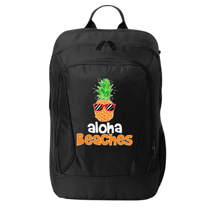 Aloha Beaches Pineapple Sunglasses Hawaiian Yall Vacation City Backpack