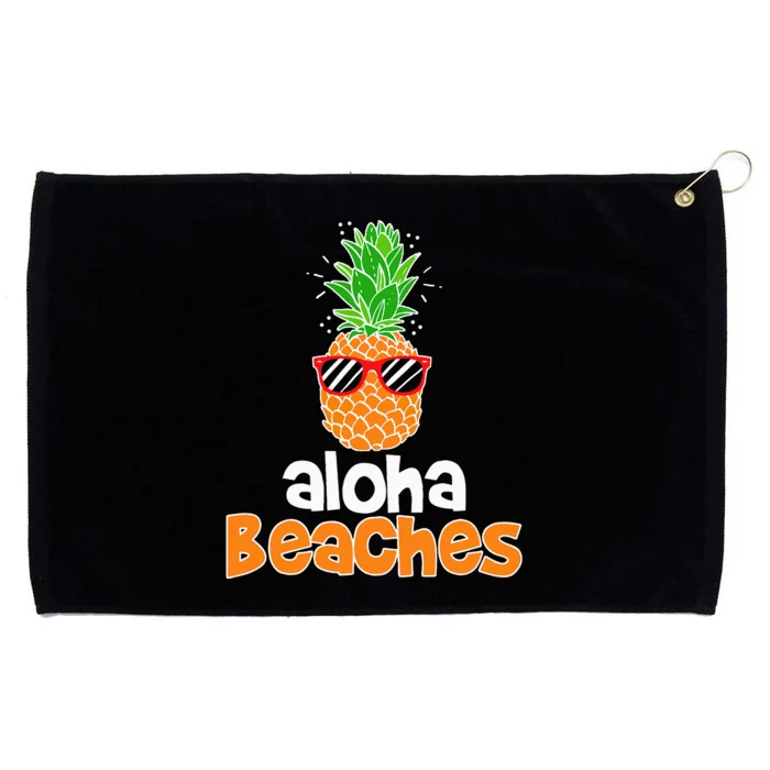 Aloha Beaches Pineapple Sunglasses Hawaiian Yall Vacation Grommeted Golf Towel