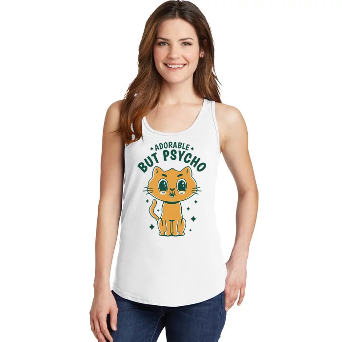 Adorable But Psycho Funny Cat Ladies Essential Tank