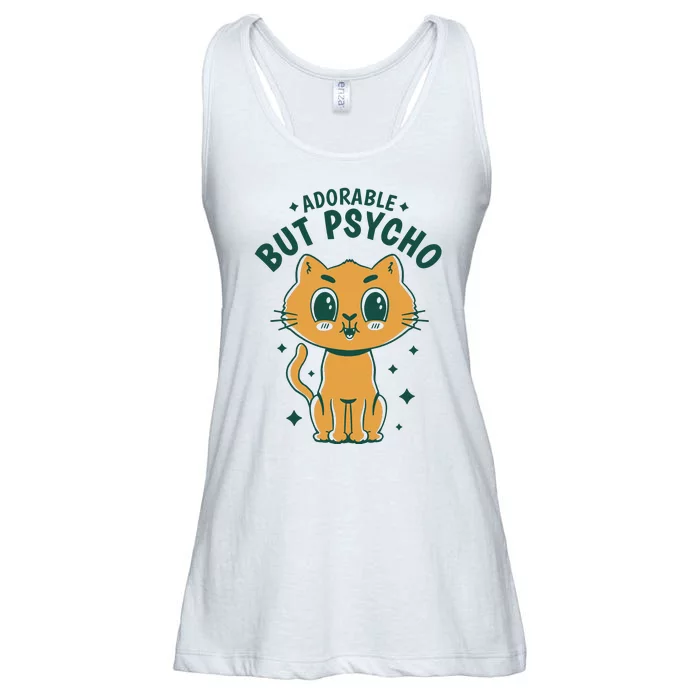 Adorable But Psycho Funny Cat Ladies Essential Flowy Tank