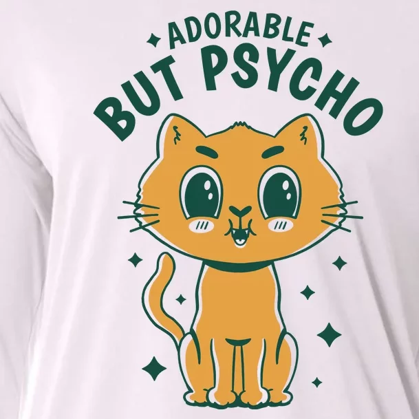 Adorable But Psycho Funny Cat Cooling Performance Long Sleeve Crew