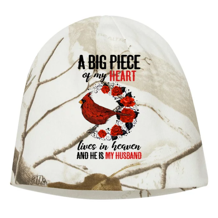 A Big Piece Of My Heart Lives In Heaven Husband Memorial Gift Kati - Camo Knit Beanie