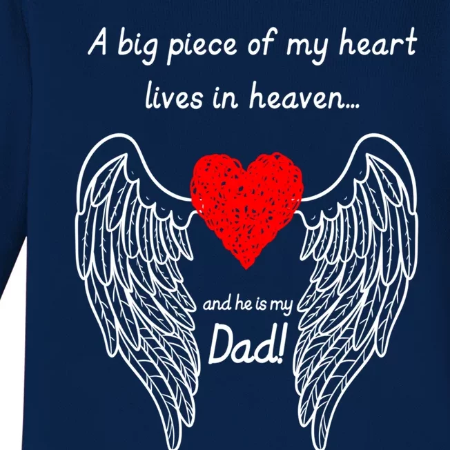 A Big Piece Of My Heart Lives In Heaven Gift Baby Long Sleeve Bodysuit