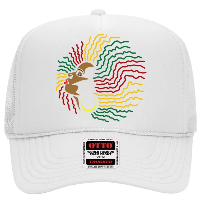 Afrocentric Black Pride Juneteenth Afrocentric Melanin High Crown Mesh Trucker Hat