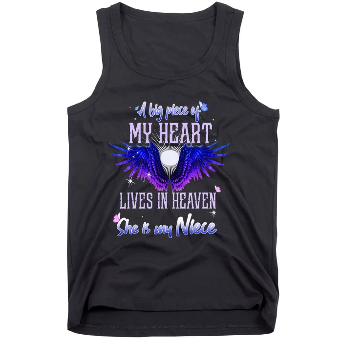 A Big Piece Of My Heart Lives In Heaven She Is My Niece Tank Top