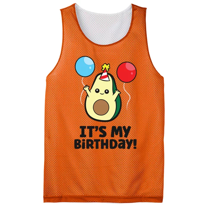 Avocado Birthday Party Funny Birthday Avocado Mesh Reversible Basketball Jersey Tank