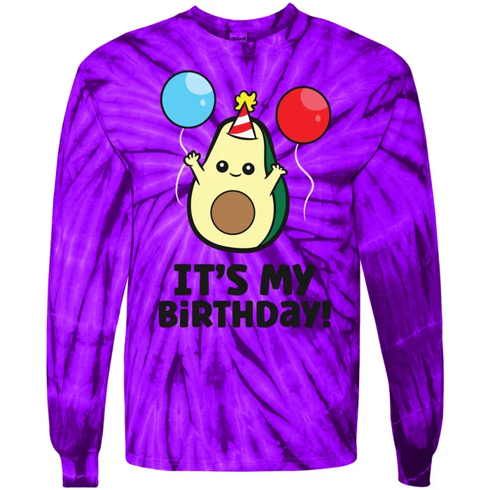 Avocado Birthday Party Funny Birthday Avocado Tie-Dye Long Sleeve Shirt