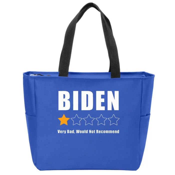 Anti Biden Pro Trump 1 Star Rating Election Vote 2024 Zip Tote Bag