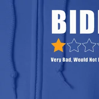 Anti Biden Pro Trump 1 Star Rating Election Vote 2024 Full Zip Hoodie