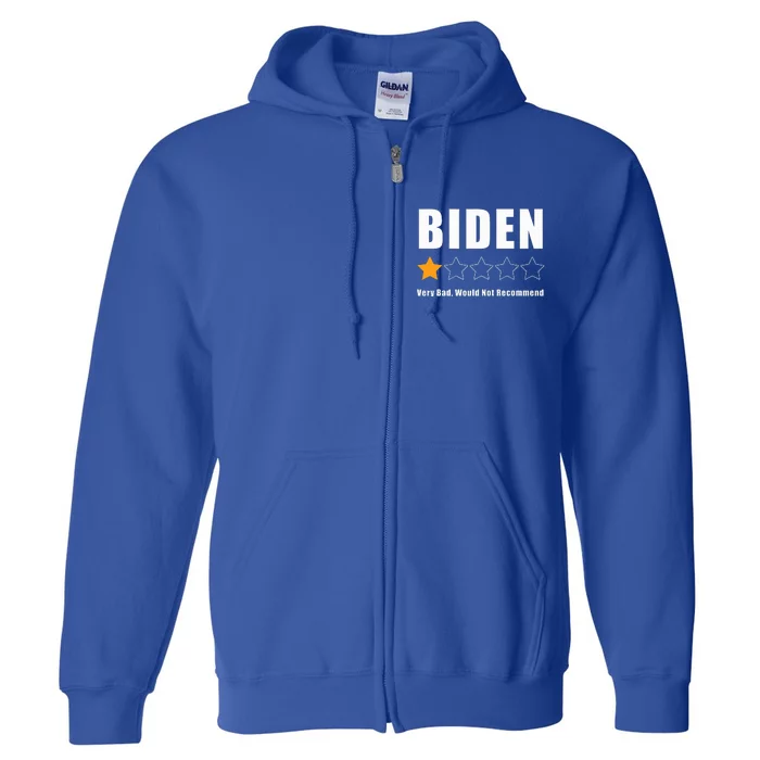 Anti Biden Pro Trump 1 Star Rating Election Vote 2024 Full Zip Hoodie