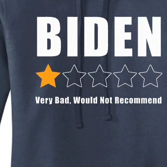 Anti Biden Pro Trump 1 Star Rating Election Vote 2024 Women's Pullover Hoodie