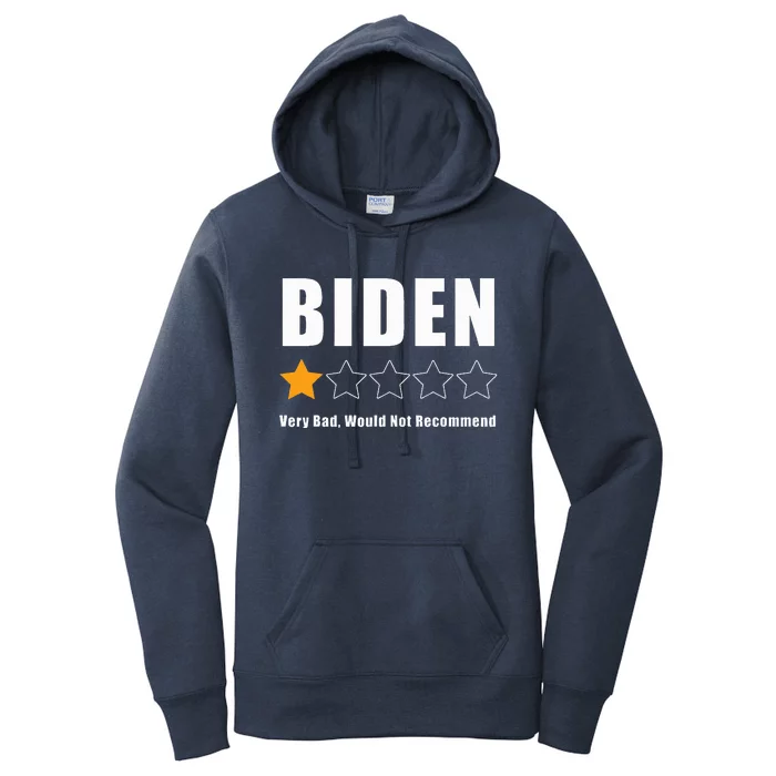 Anti Biden Pro Trump 1 Star Rating Election Vote 2024 Women's Pullover Hoodie