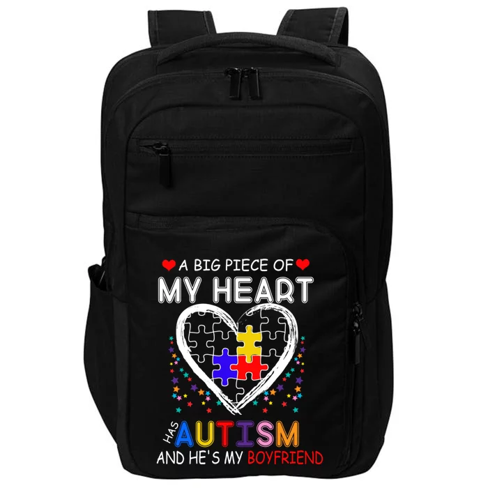 A Big Piece Of My Heart Has Autism And He's My Friend Gift Impact Tech Backpack