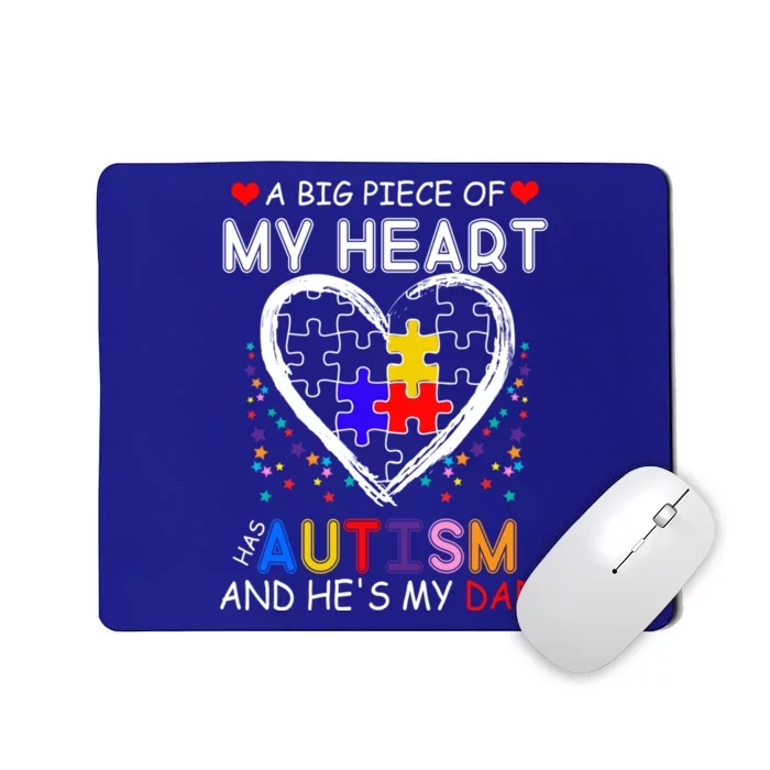 A Big Piece Of My Heart Has Autism And He's My Dad Gift Mousepad