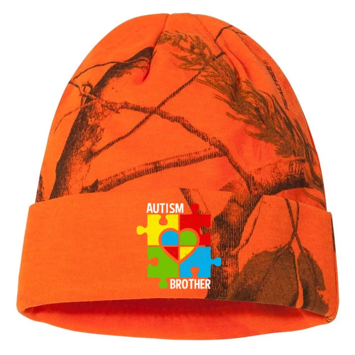 Autism Brother Puzzle Pieces And Heart Gift Kati - 12in Camo Beanie