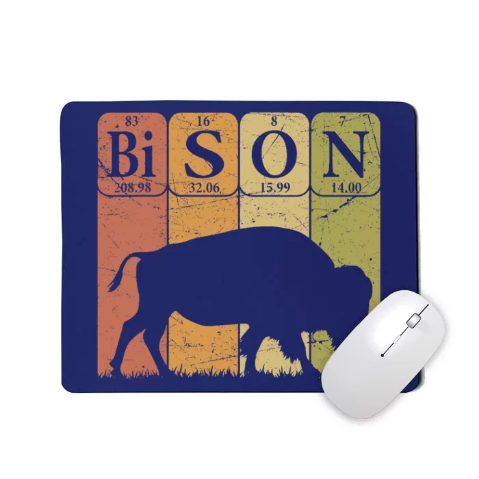 American Bison Periodic Table Elements Buffalo Retro Mousepad