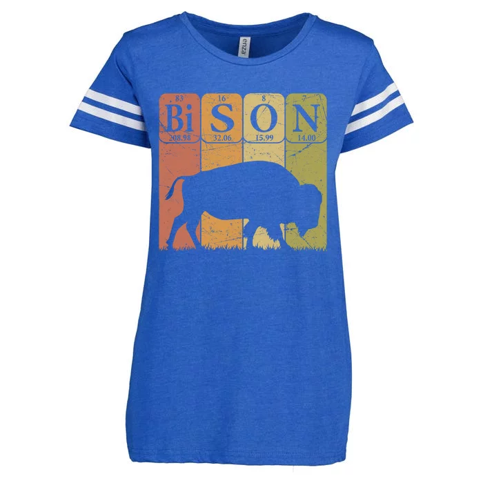 American Bison Periodic Table Elements Buffalo Retro Enza Ladies Jersey Football T-Shirt