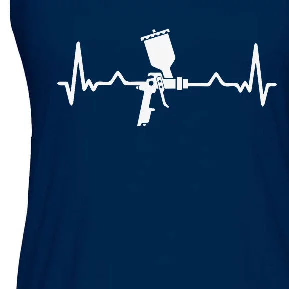 Auto Body Painter Heartbeat Automotive Car Lover Graphic Ladies Essential Flowy Tank