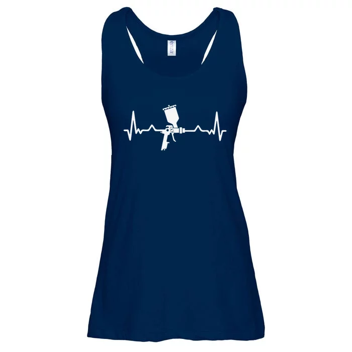 Auto Body Painter Heartbeat Automotive Car Lover Graphic Ladies Essential Flowy Tank