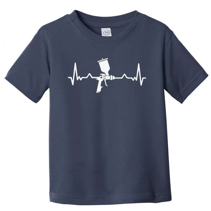 Auto Body Painter Heartbeat Automotive Car Lover Graphic Toddler T-Shirt