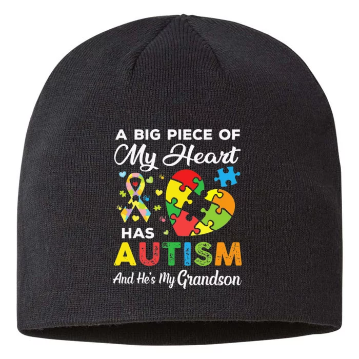 A Big Piece Of My Heart Has Autism and He's My Son 8 1/2in Sustainable Knit Beanie