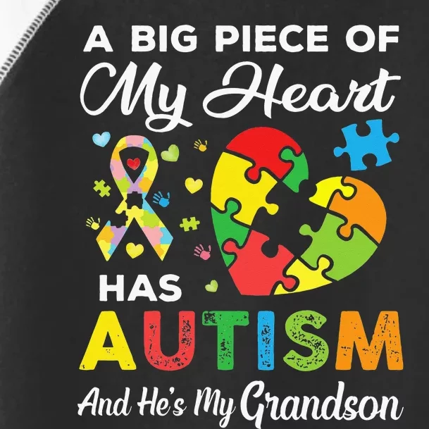 A Big Piece Of My Heart Has Autism and He's My Son Toddler Fine Jersey T-Shirt