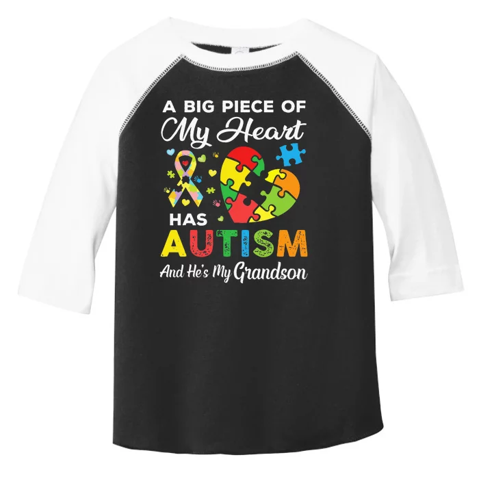 A Big Piece Of My Heart Has Autism and He's My Son Toddler Fine Jersey T-Shirt