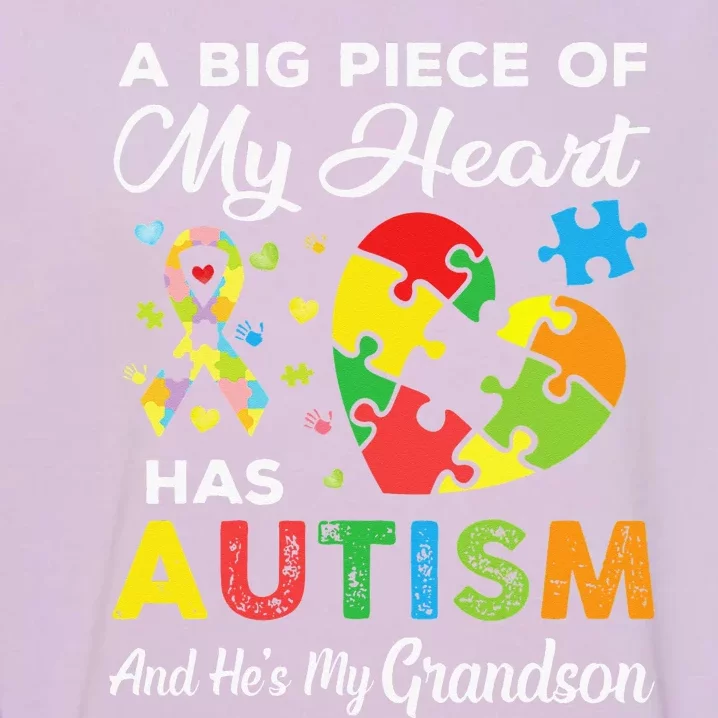 A Big Piece Of My Heart Has Autism and He's My Son Garment-Dyed Sweatshirt