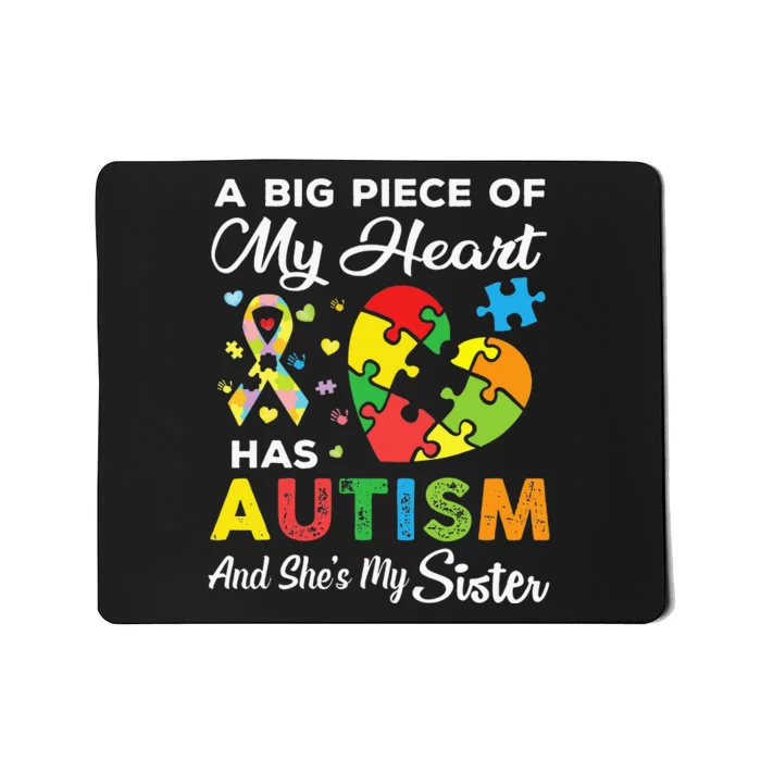 A Big Piece Of My Heart Has Autism and She's My Sister Mousepad