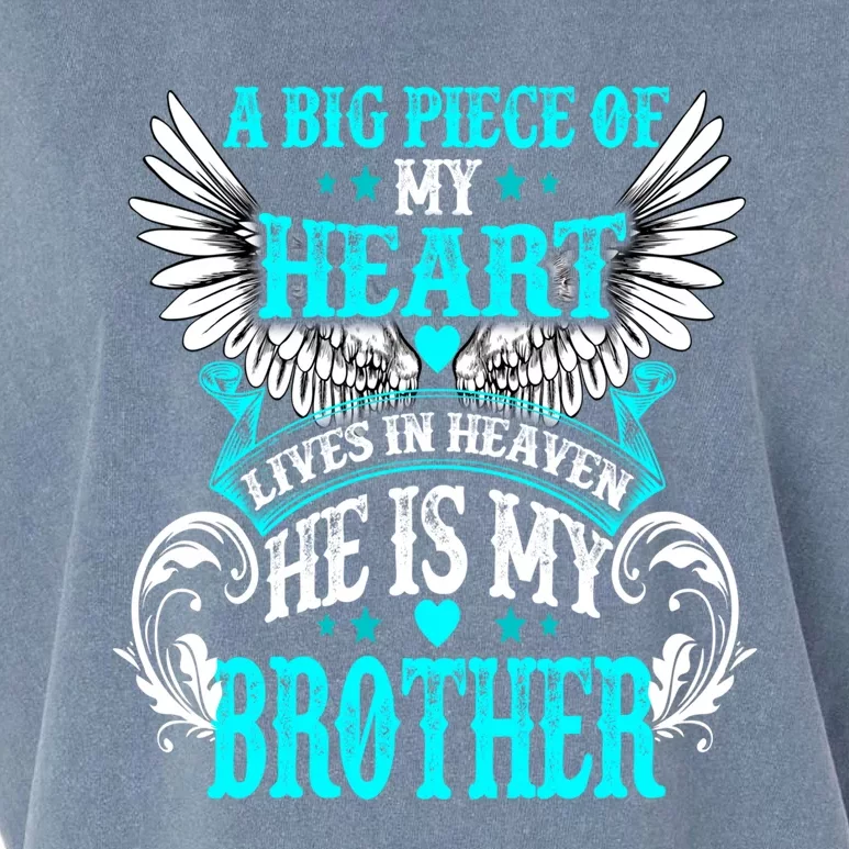 A Big Piece Of My Heart Lives In Heaven He Is My Brother Gift Garment-Dyed Women's Muscle Tee