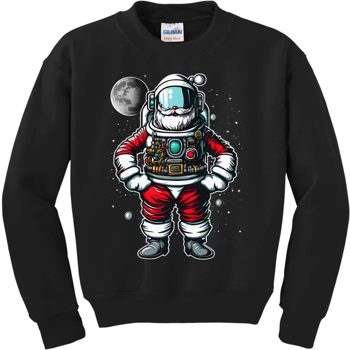 Astronaut Balloon Planets Santa Hat Christmas Pajama Space Kids Sweatshirt