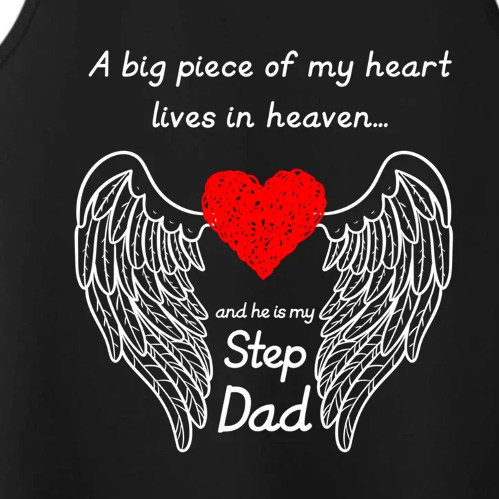 A Big Piece Of My Heart Lives In Heaven He Is My Step Dad Gift Performance Tank