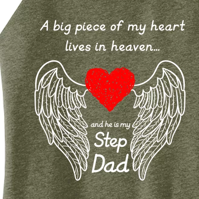 A Big Piece Of My Heart Lives In Heaven He Is My Step Dad Gift Women’s Perfect Tri Rocker Tank