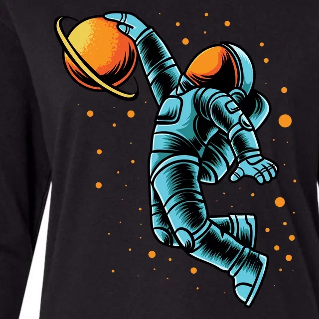 Astronaut Basketball Player Womens Cotton Relaxed Long Sleeve T-Shirt