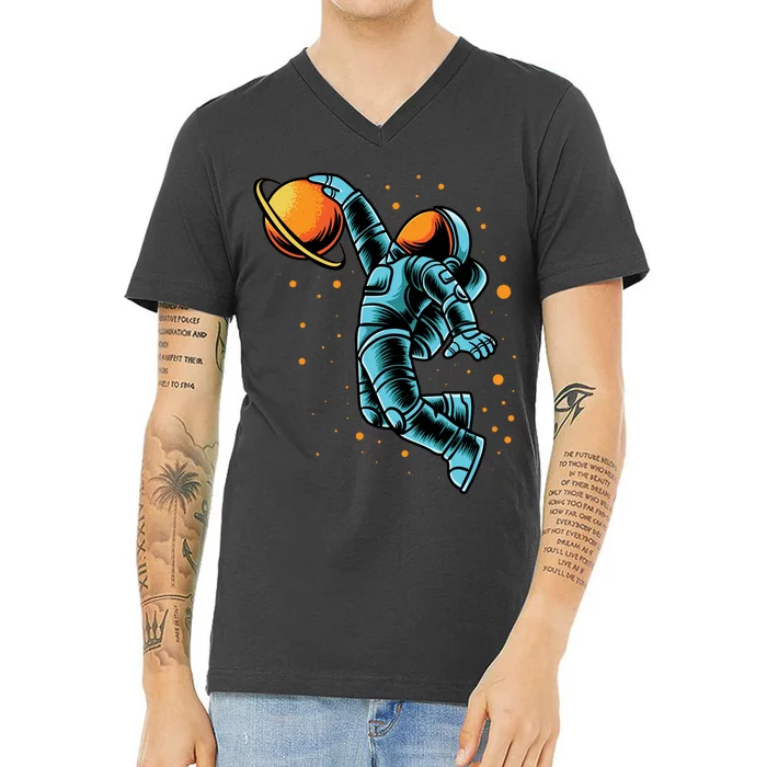 Astronaut Basketball Player V-Neck T-Shirt