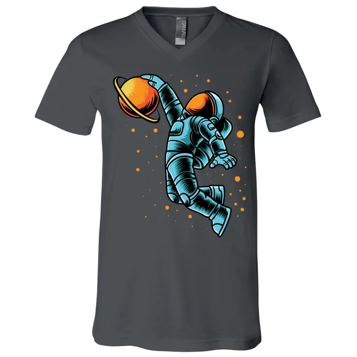 Astronaut Basketball Player V-Neck T-Shirt