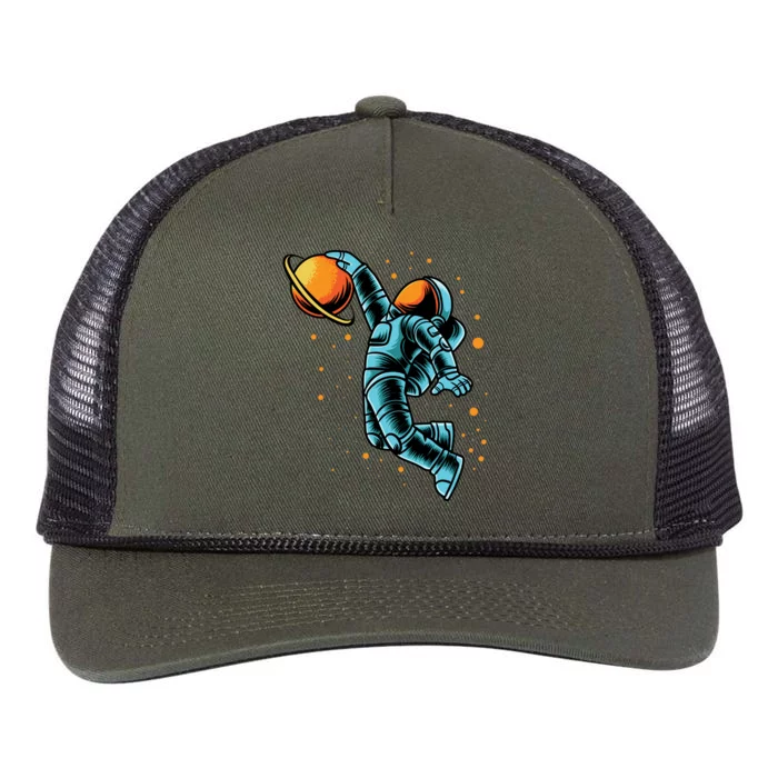 Astronaut Basketball Player Retro Rope Trucker Hat Cap