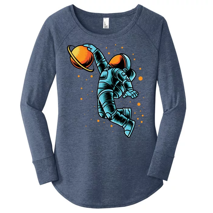 Astronaut Basketball Player Women's Perfect Tri Tunic Long Sleeve Shirt