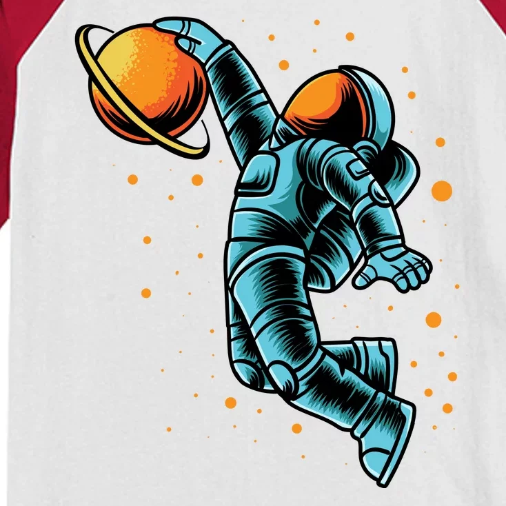 Astronaut Basketball Player Kids Colorblock Raglan Jersey