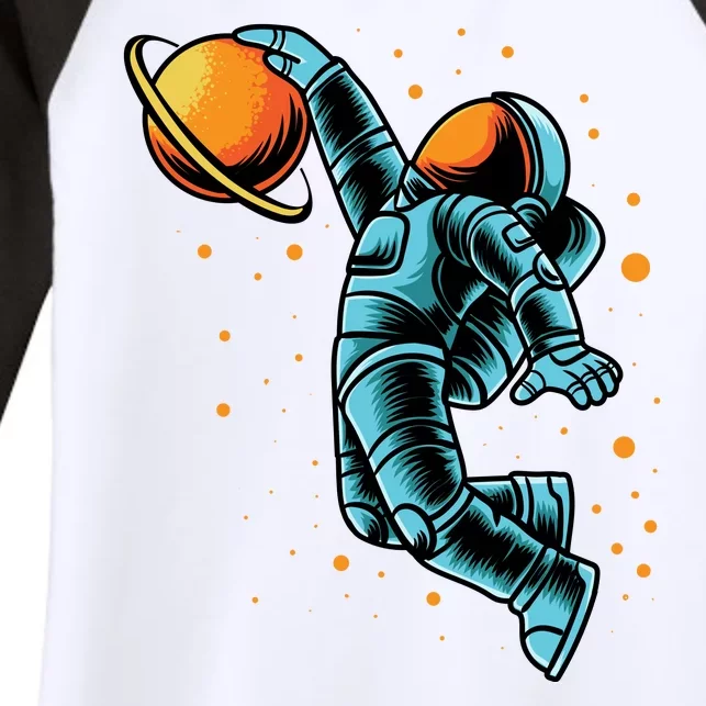 Astronaut Basketball Player Women's Tri-Blend 3/4-Sleeve Raglan Shirt