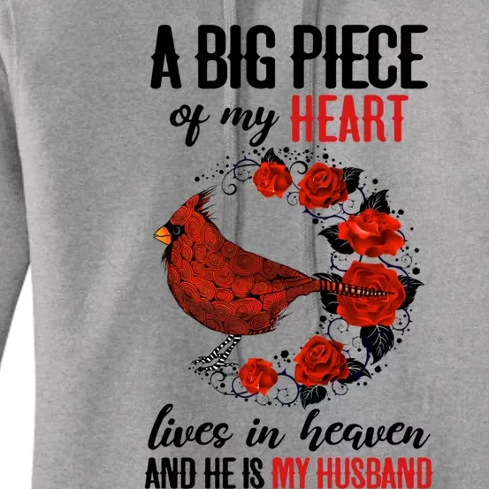 A Big Piece Of My Heart Lives In Heaven Husband Memorial Cute Gift Women's Pullover Hoodie