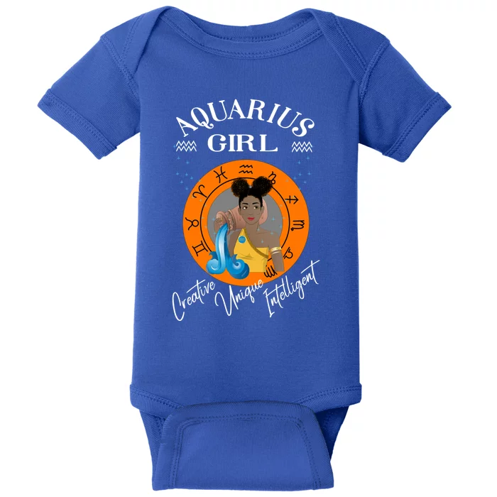 Aquarius Black Queen Zodiac Horoscope Traits Cute Gift Baby Bodysuit