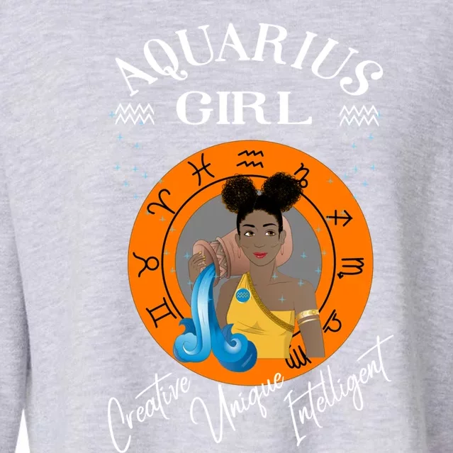 Aquarius Black Queen Zodiac Horoscope Traits Cute Gift Cropped Pullover Crew