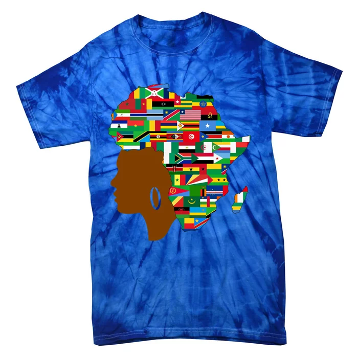 African Black Queen Map Of Africa Black History Gift Tie-Dye T-Shirt