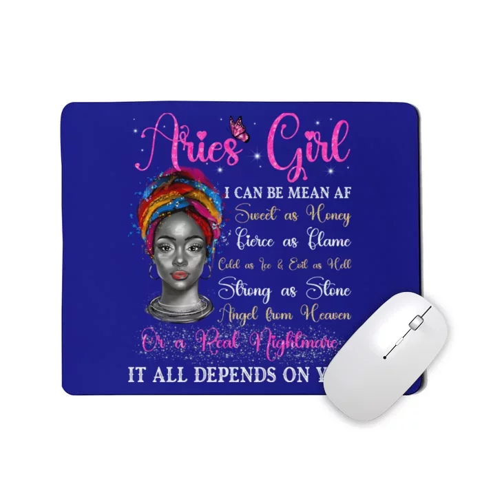 Aries Black Queen Zodiac Birthday Afro Gift Mousepad