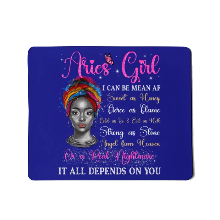 Aries Black Queen Zodiac Birthday Afro Gift Mousepad