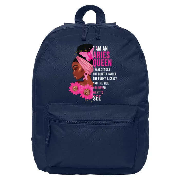 Aries Black Queen I Have 3 Sides April Girl Women Birthday 16 in Basic Backpack