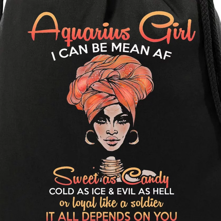 Aquarius Birthday Queens Are Born in January 20 February 18 Drawstring Bag