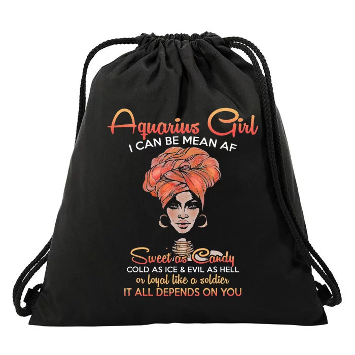 Aquarius Birthday Queens Are Born in January 20 February 18 Drawstring Bag